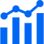 Real-time insights icon with analytics chart