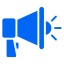 Cost-effective marketing icon with megaphone and target