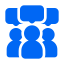 Customer engagement icon with connected user profiles